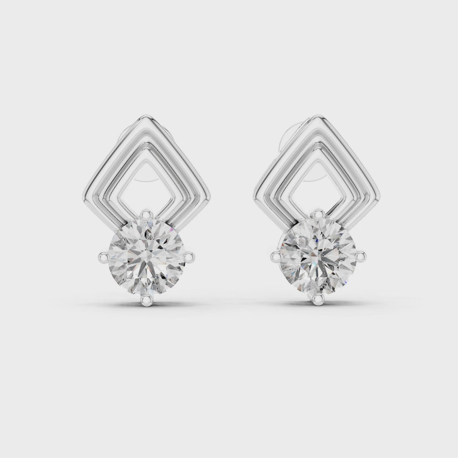 Apex Geometric Solitaire Diamond Studs