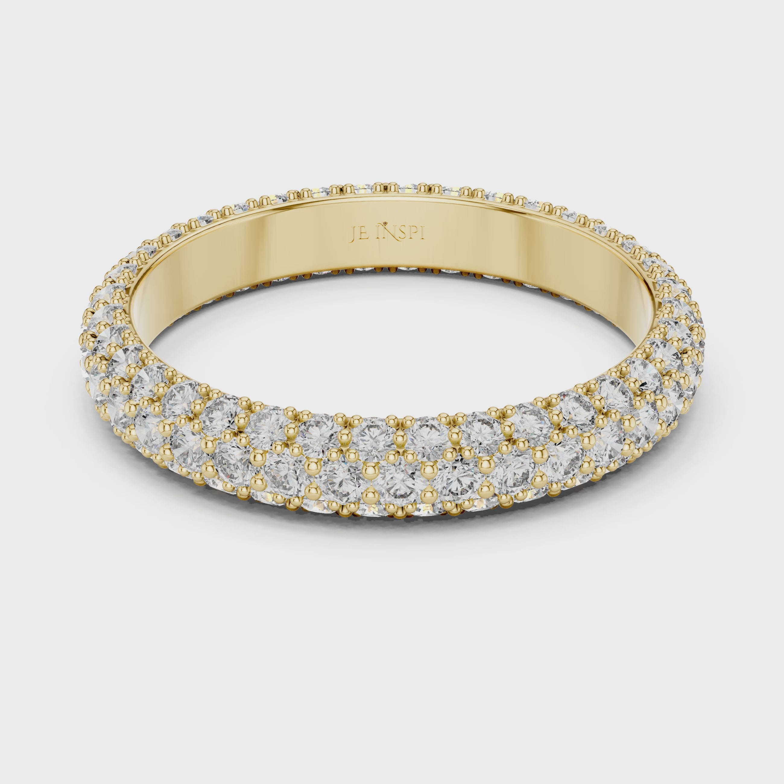 Triple-Row Dome Pave Eternity Band