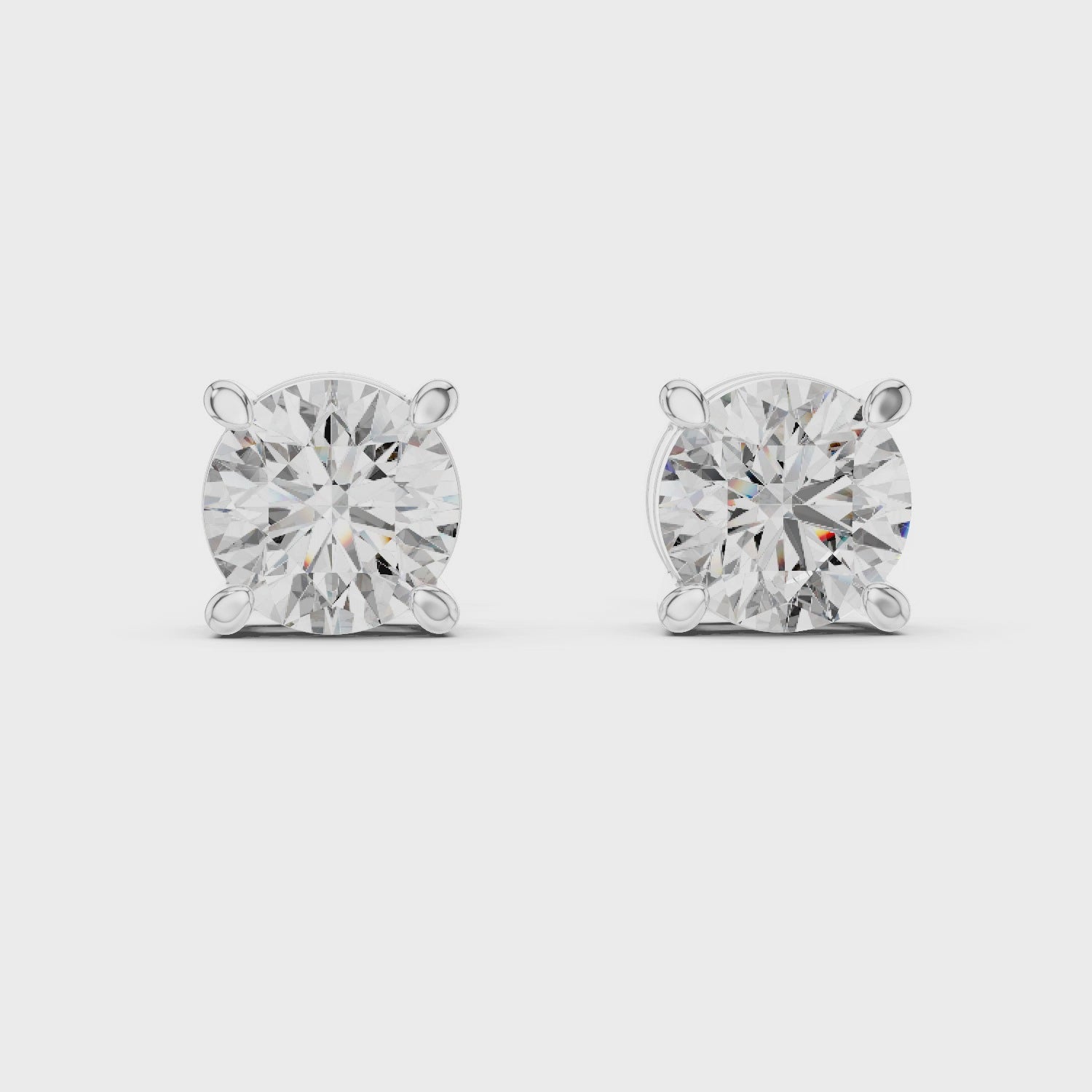 The Imperial Round Cut Diamond Basket Studs