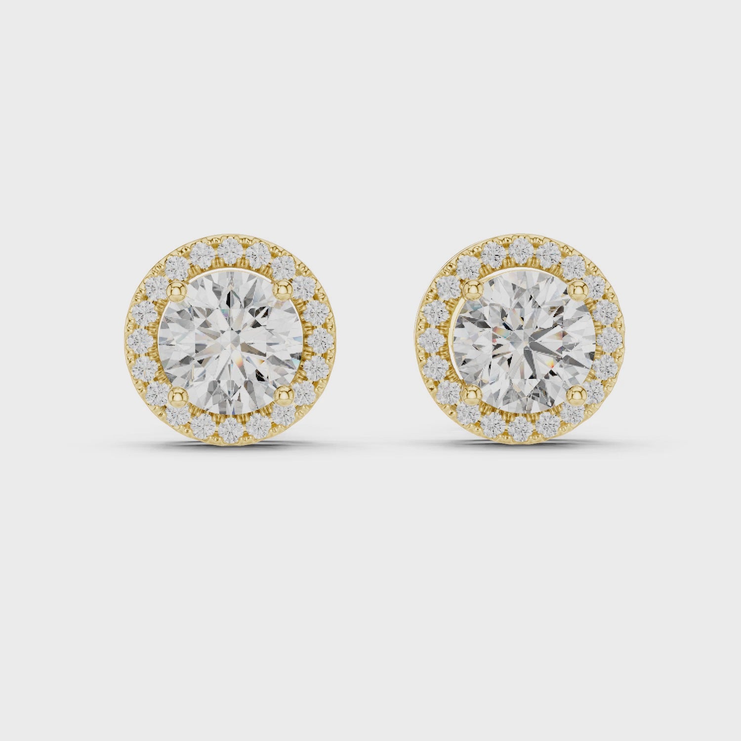 Radiant Round Cut Diamond Studs