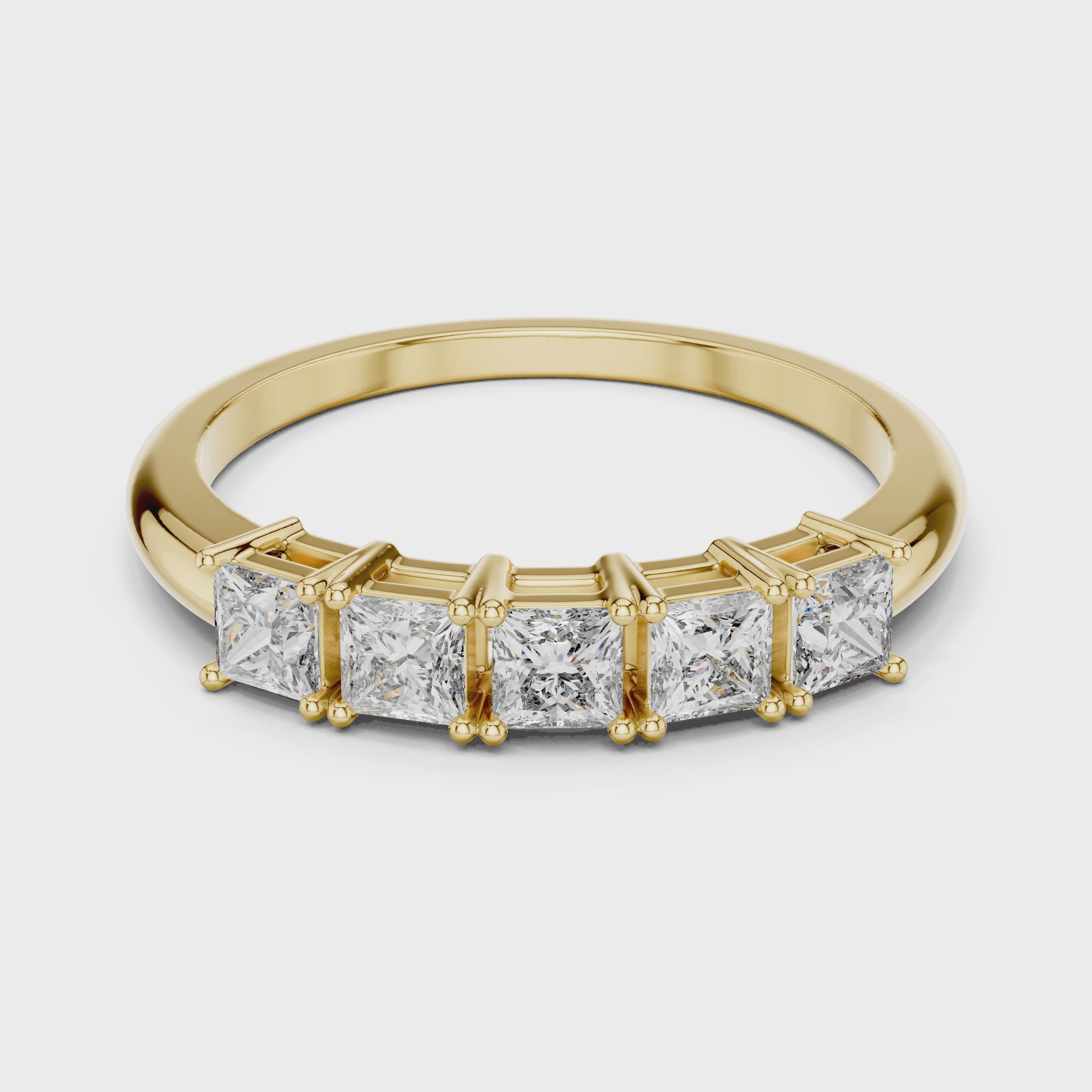 5-Stone Princess-Cut Diamond Band