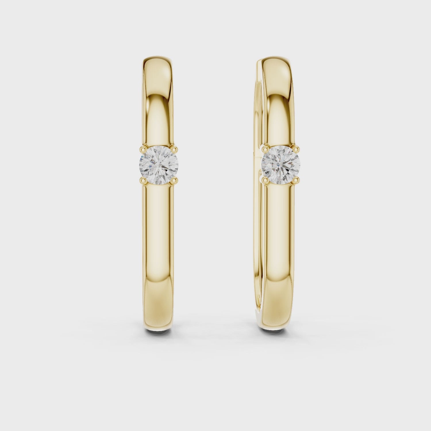 Minimalist Solitaire Accent Oval Hoop Earrings