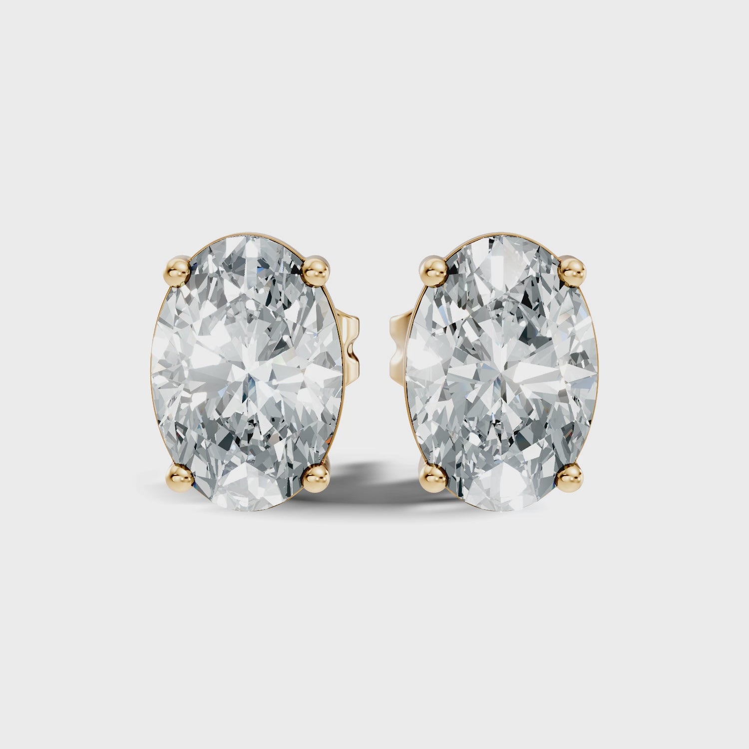 Oval Diamond Solitaire Stud (1.80 TCW)