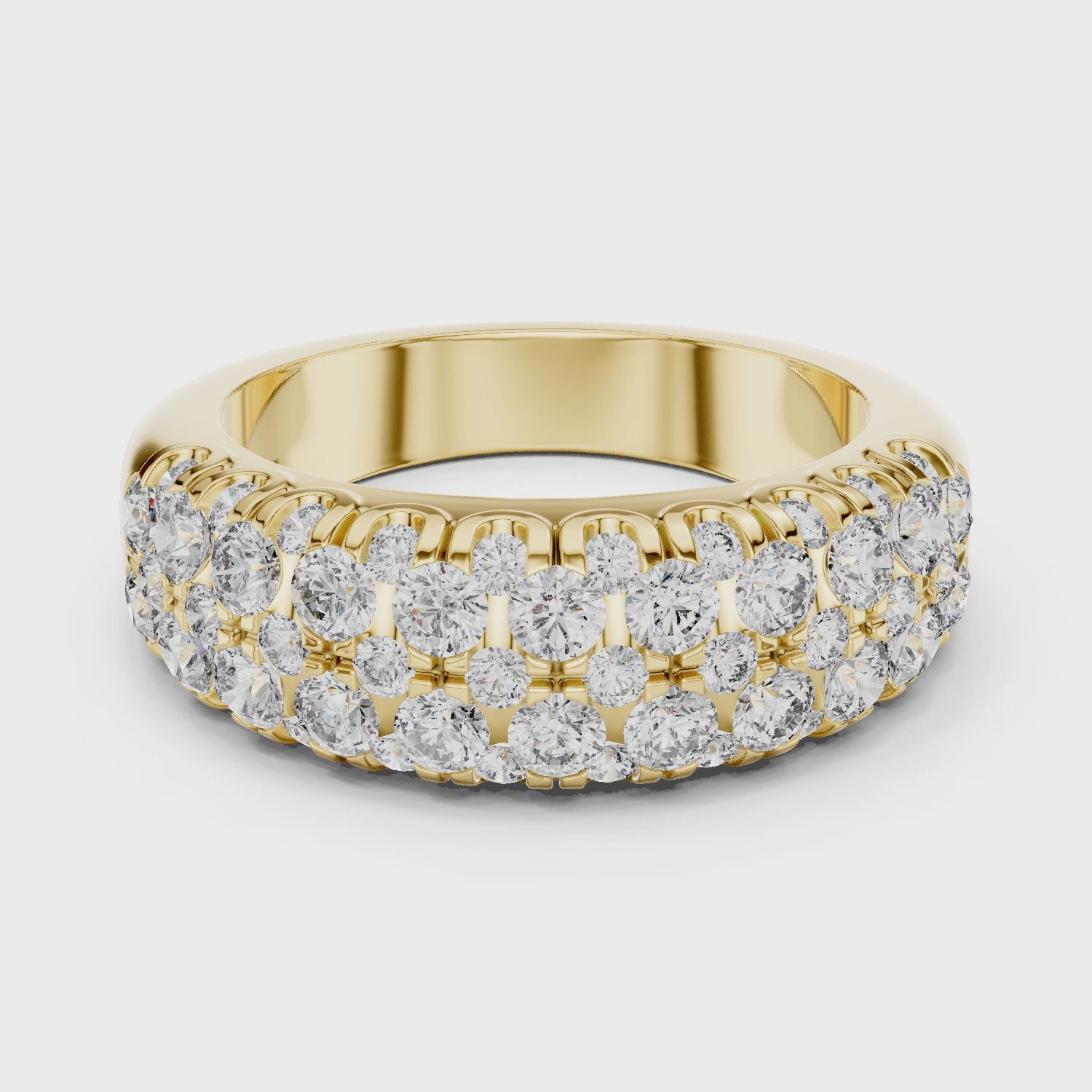 Multi-Row U-Cut Pave Diamond Band