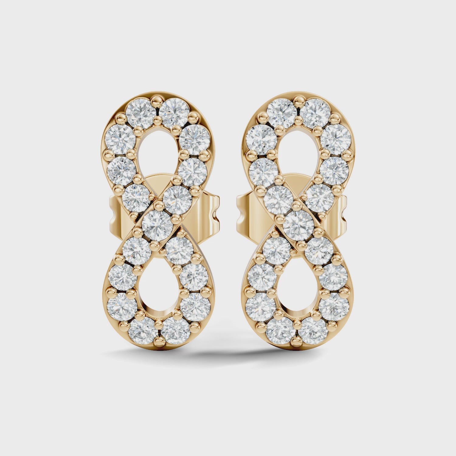 Round Diamond Infinity Loop Cluster Stud