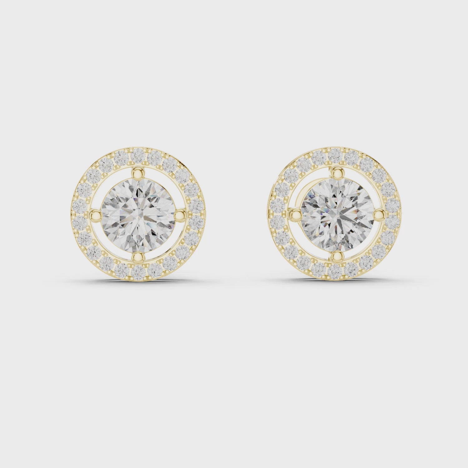 Round Diamond Floating Halo Stud