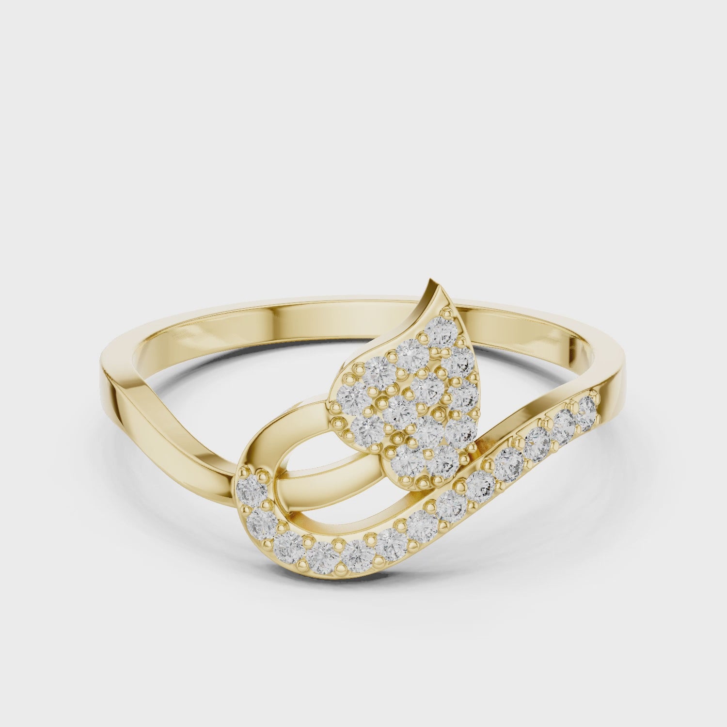 Pear-Shaped Split Halo Ring with Cluster Core
