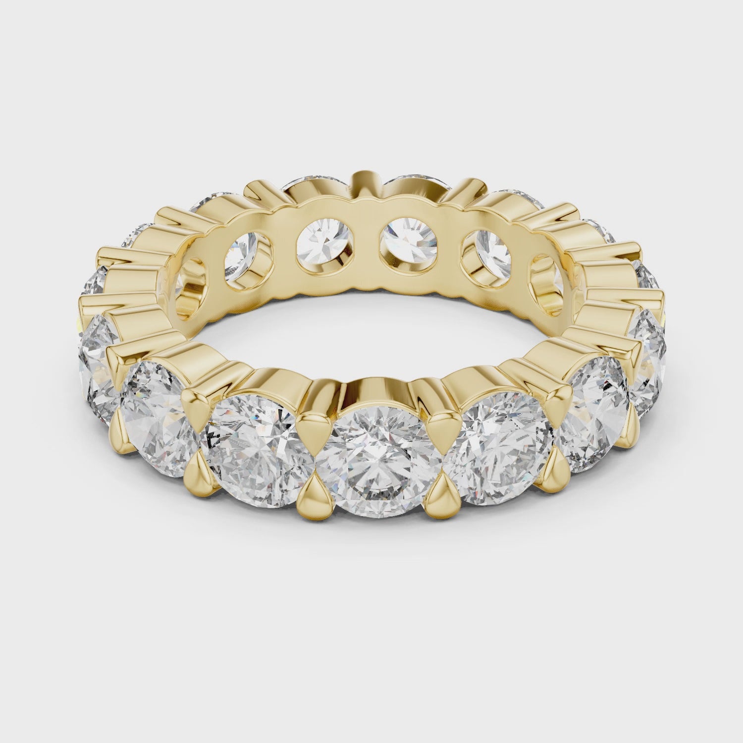 Round Cut Shared-Prong Full Eternity Band
