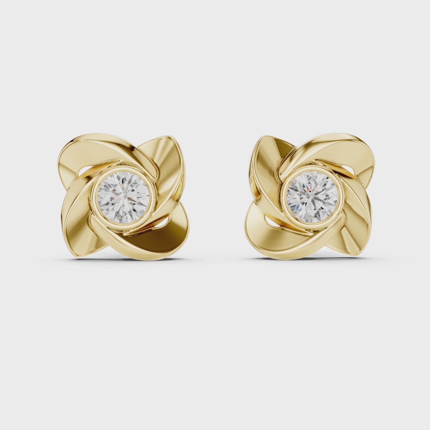 Aura Sculpted Bloom Diamond Studs