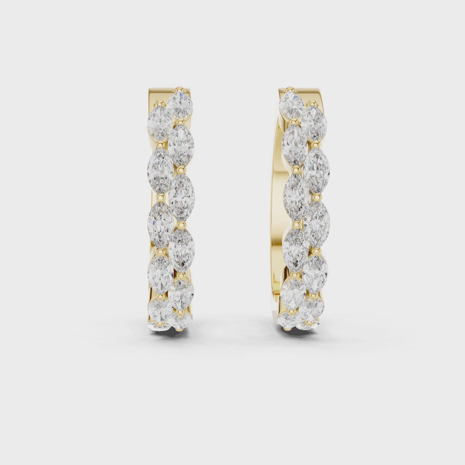 Marquise Diamond Eternity Hoop Earrings