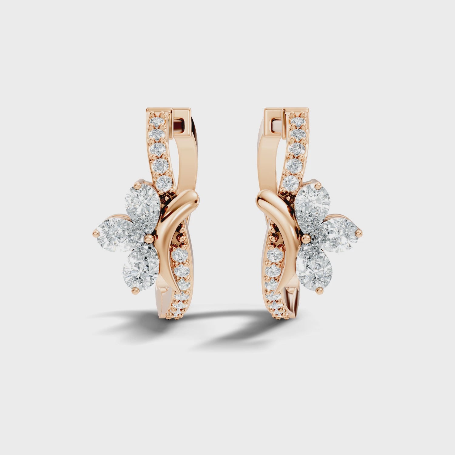 Elegance Floral C-Hoop Earrings