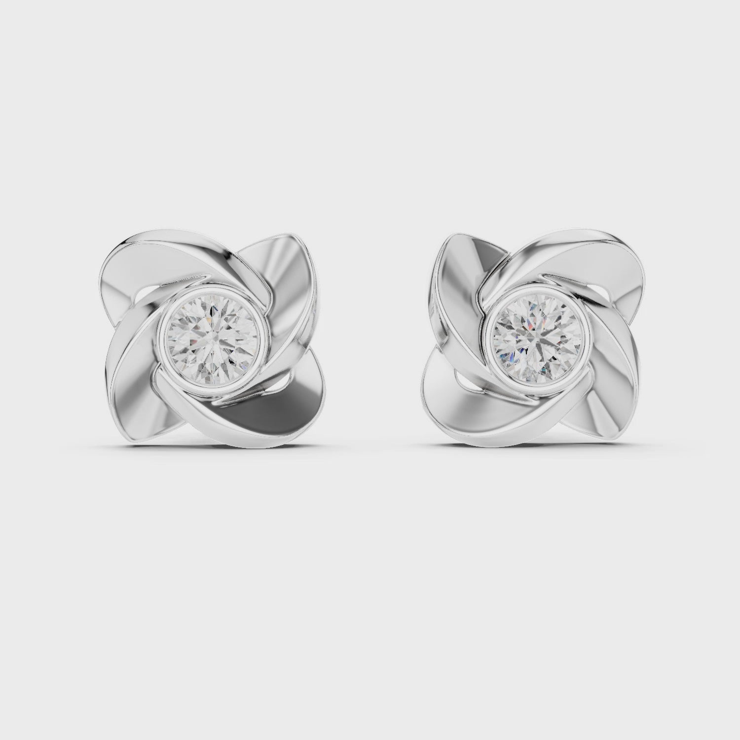 Aura Sculpted Bloom Diamond Studs