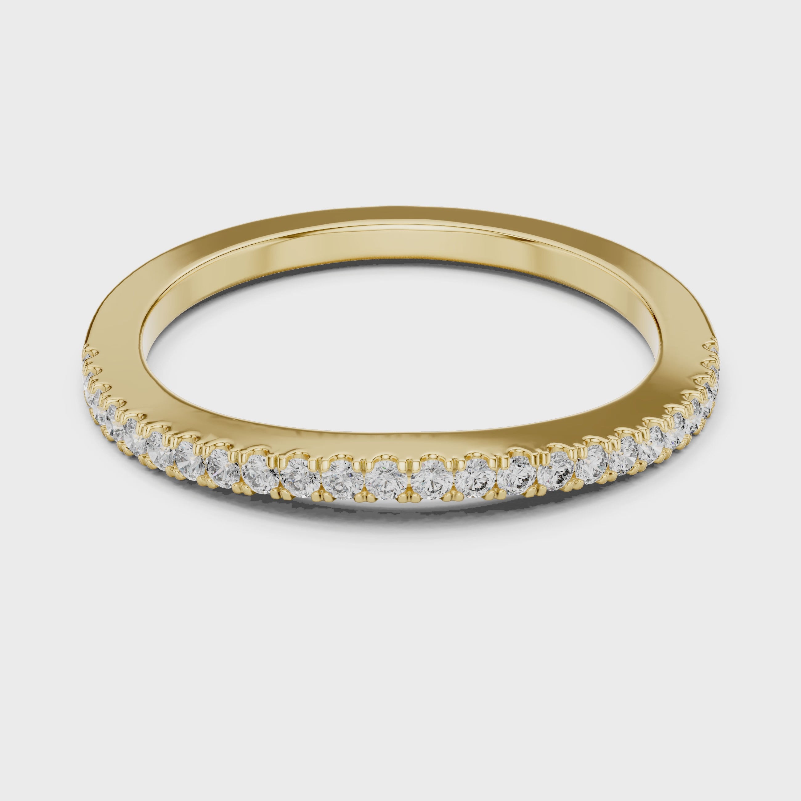 Slim U-Cut Pave Diamond Eternity / Stacking Band