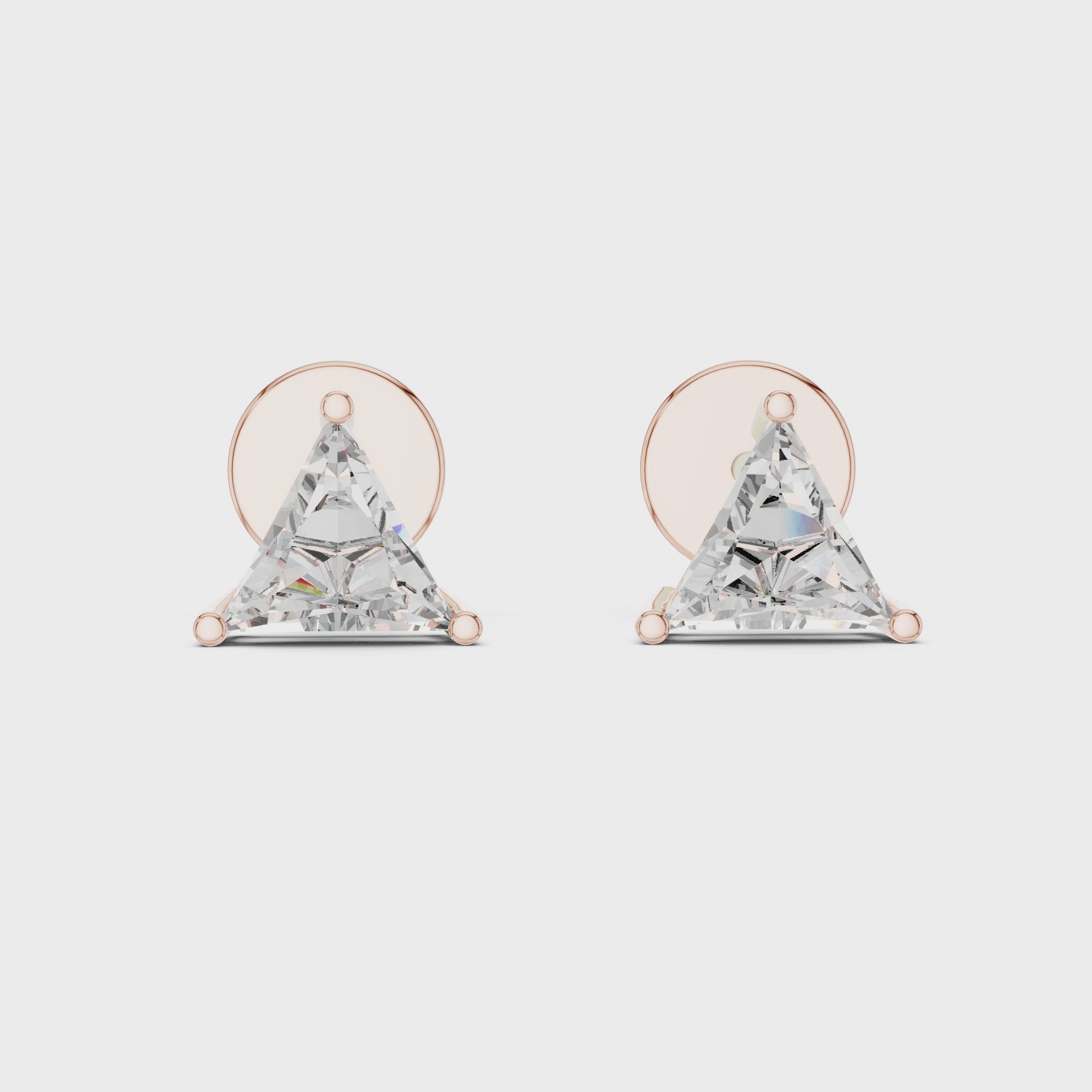 Trillion Cut Diamond Solitaire Stud