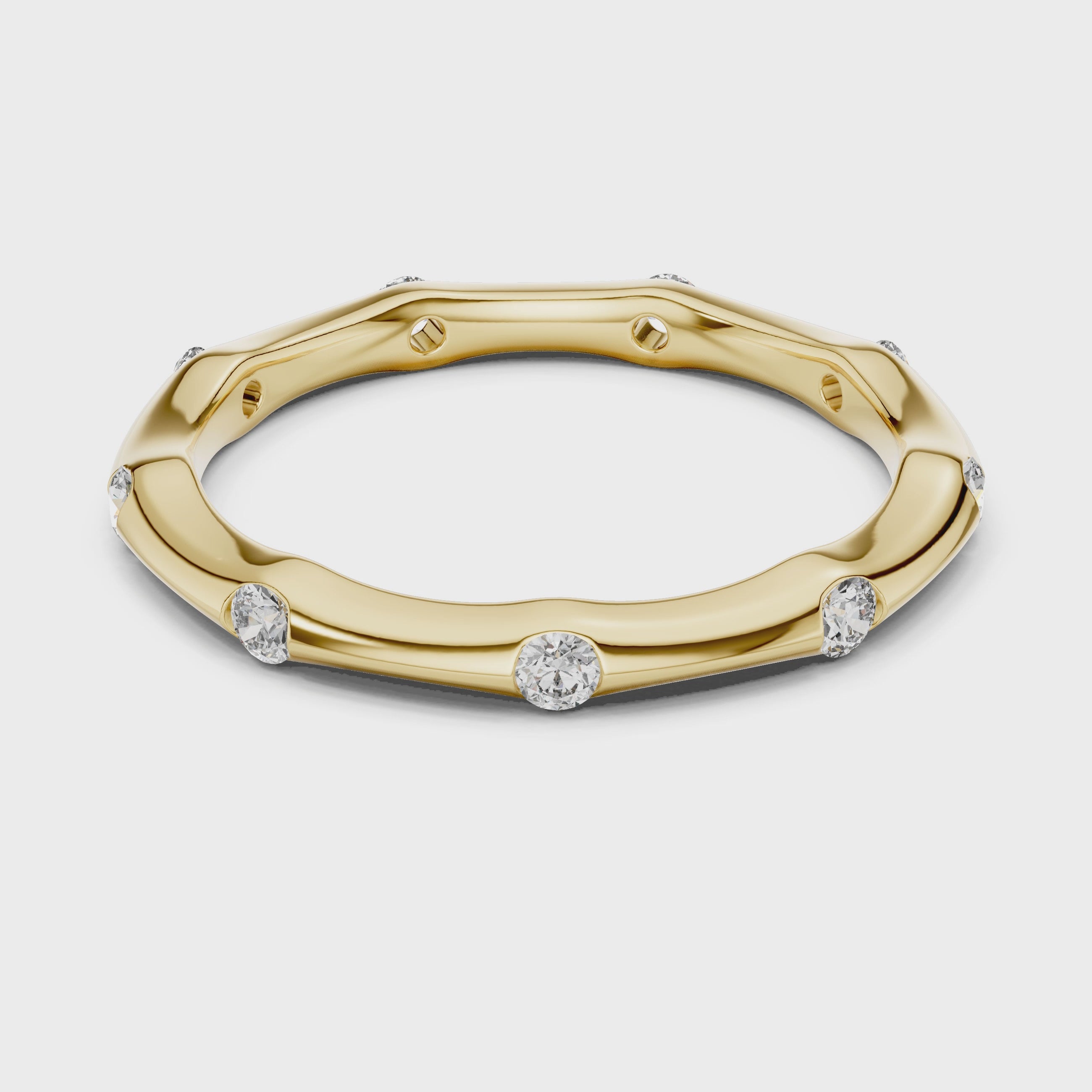 Bezel-Set Station Eternity Band