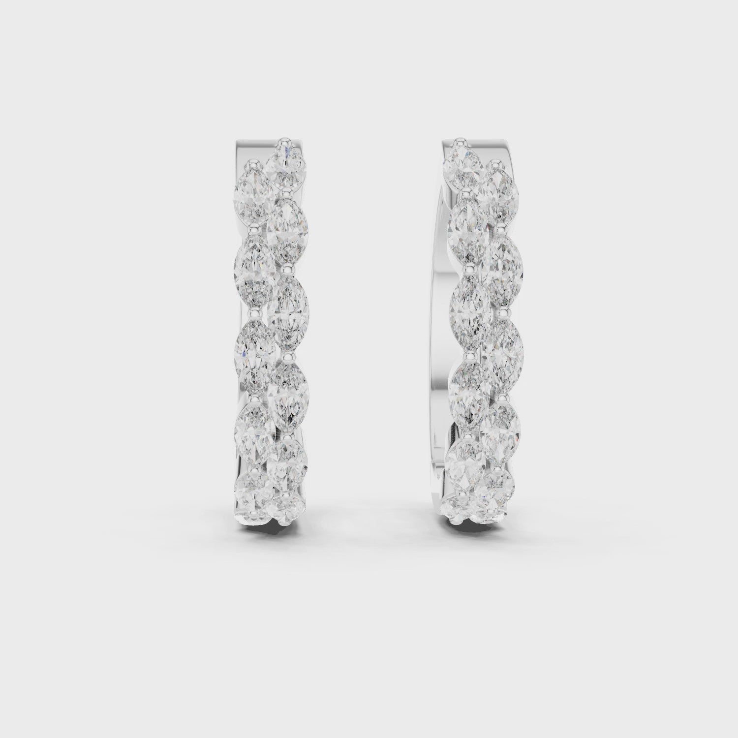 Marquise Diamond Eternity Hoop Earrings