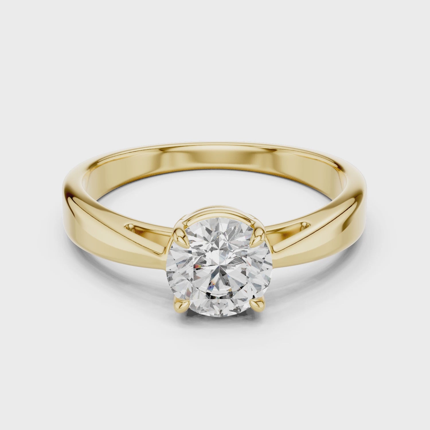 Minimalist Four-Prong Solitaire Ring