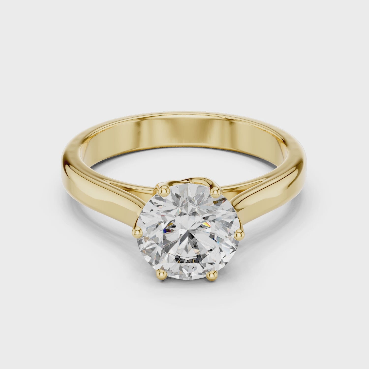 Round Solitaire Cathedral Trellis Engagement Ring