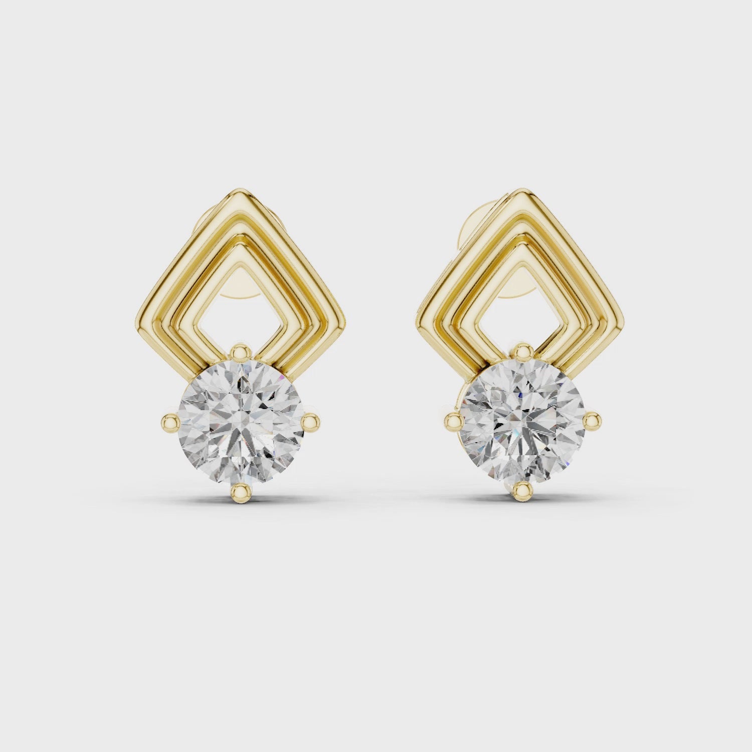 Apex Geometric Solitaire Diamond Studs