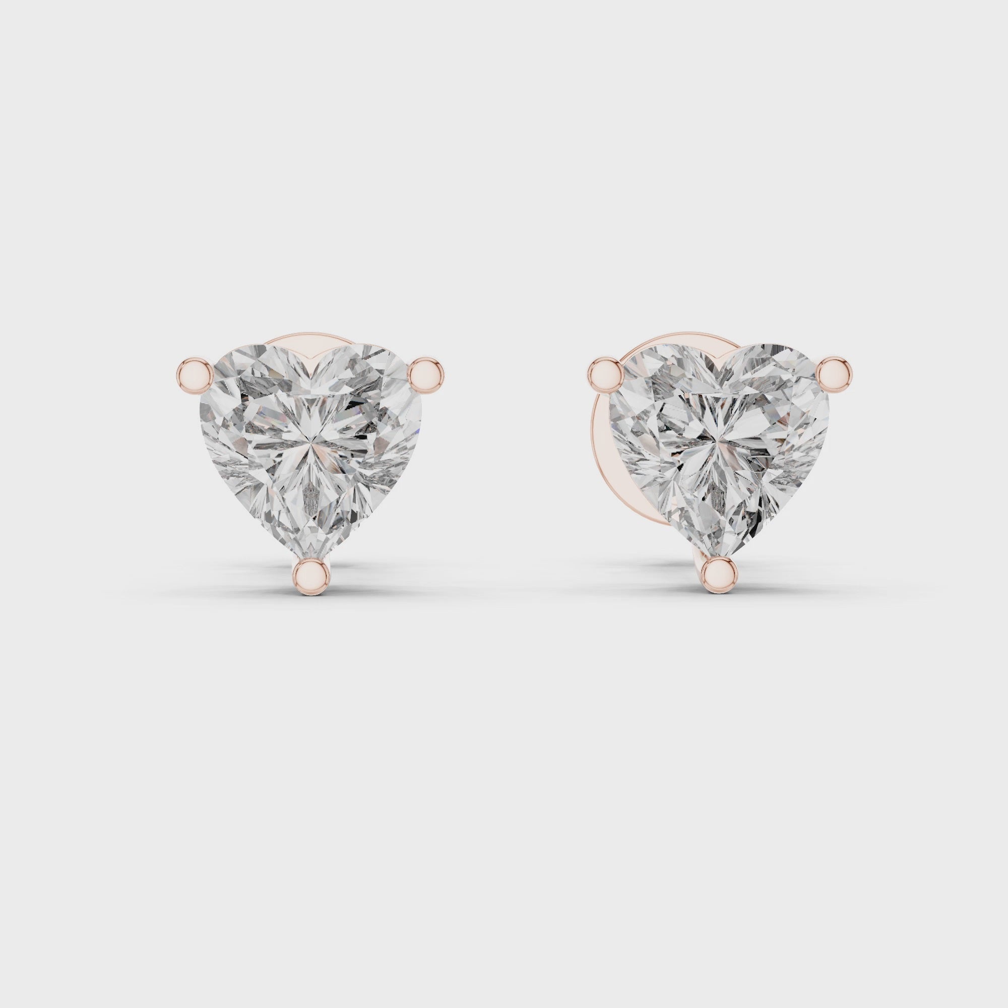 Heart Cut Diamond Solitaire Stud