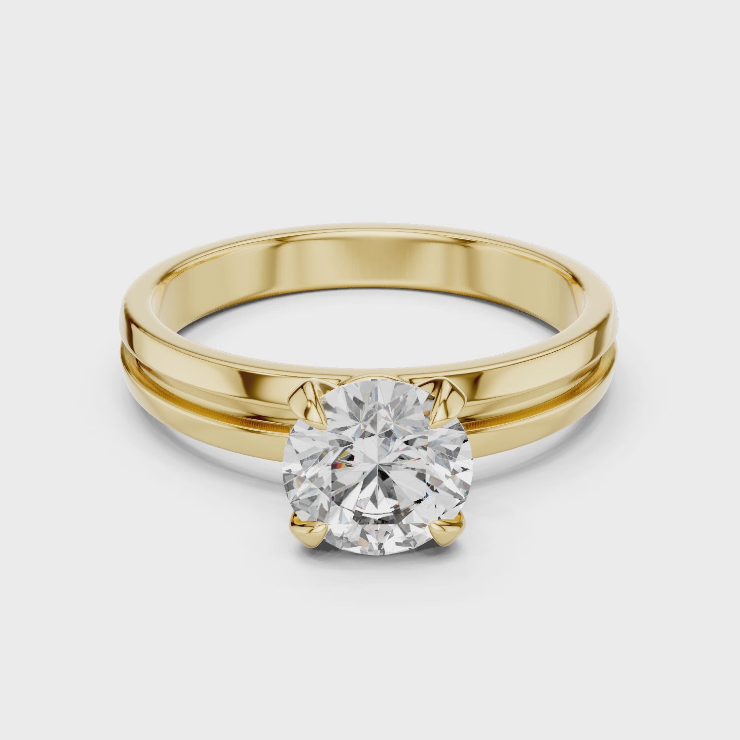 1.0 ct four-Prong Compass Set Solitaire Engagement Ring
