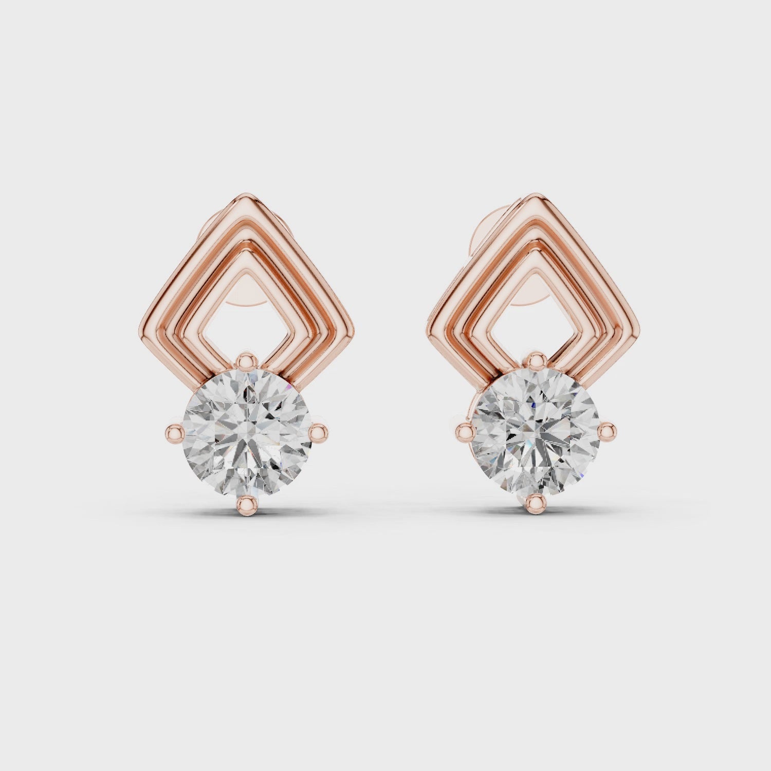 Apex Geometric Solitaire Diamond Studs