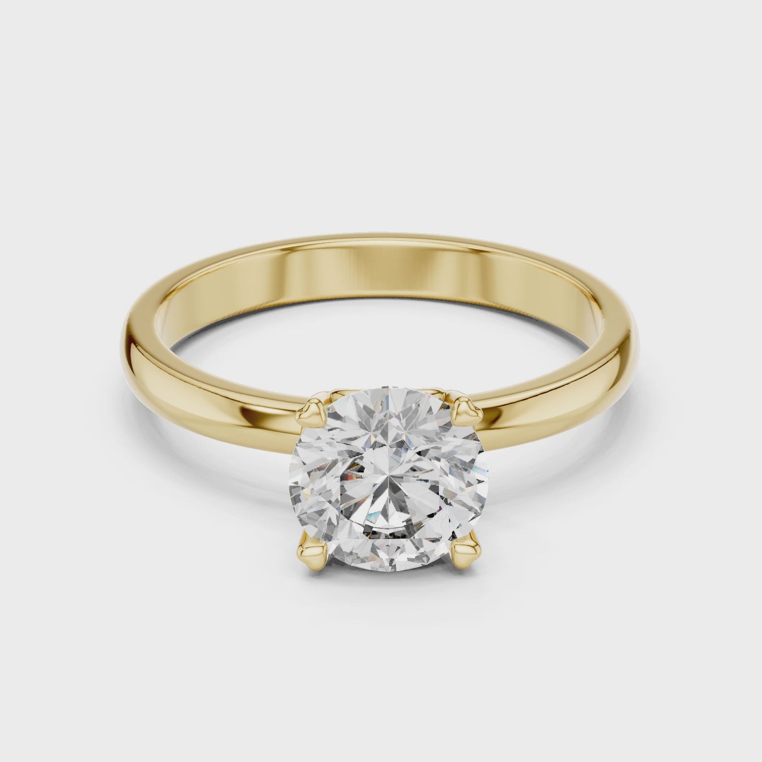 Heart-Gallery 1.00 Carat Round Solitaire Diamond Ring