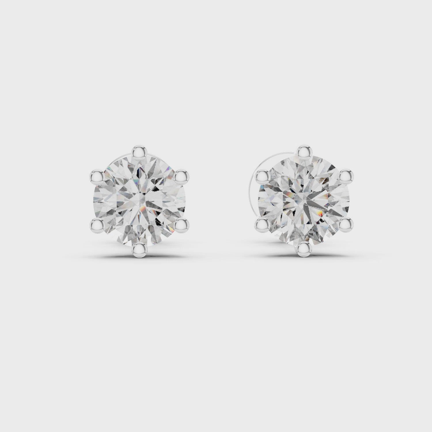 Classic 6-Prong Round Solitaire Diamond Stud