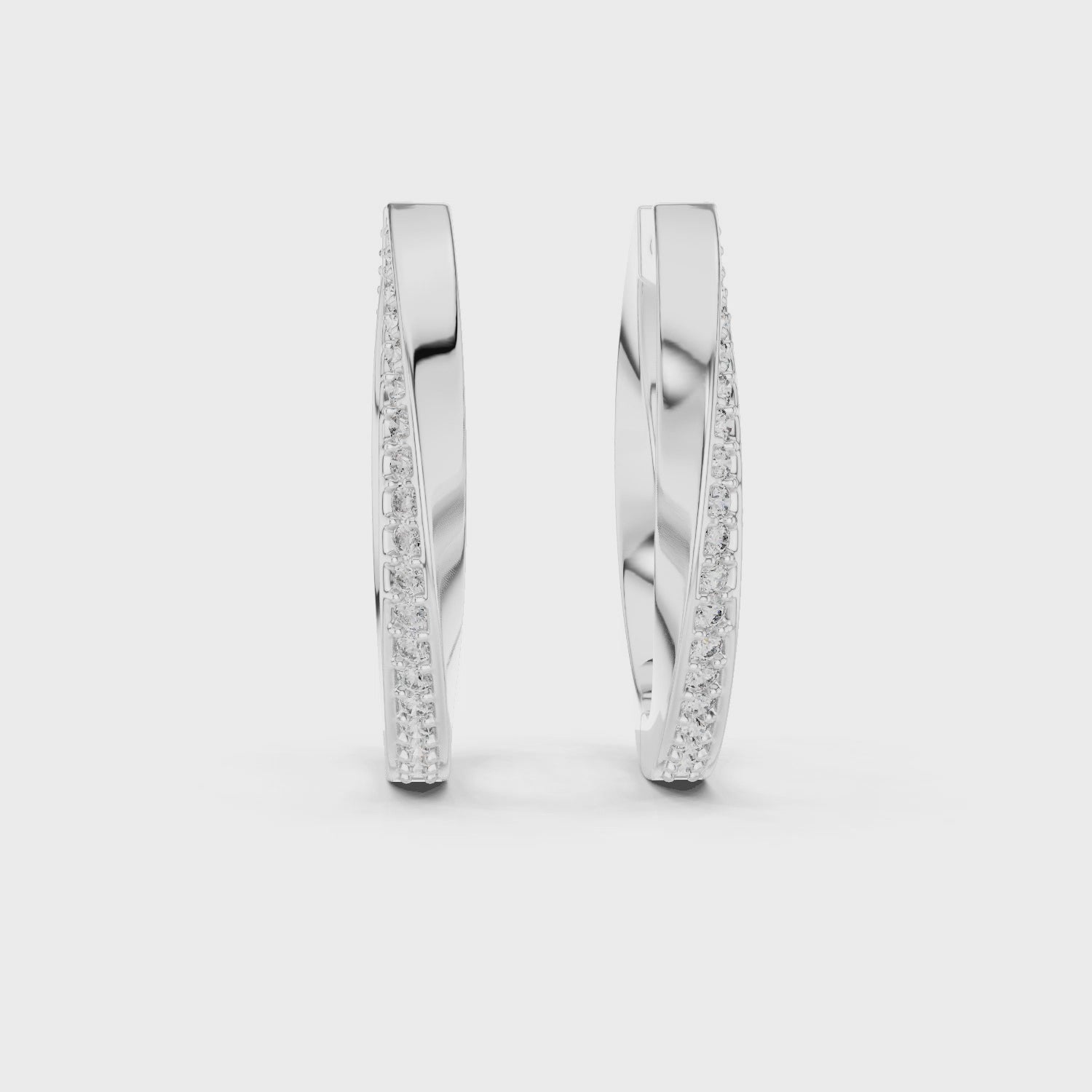 Dual-Row Pavé Diamond Hoop Earrings