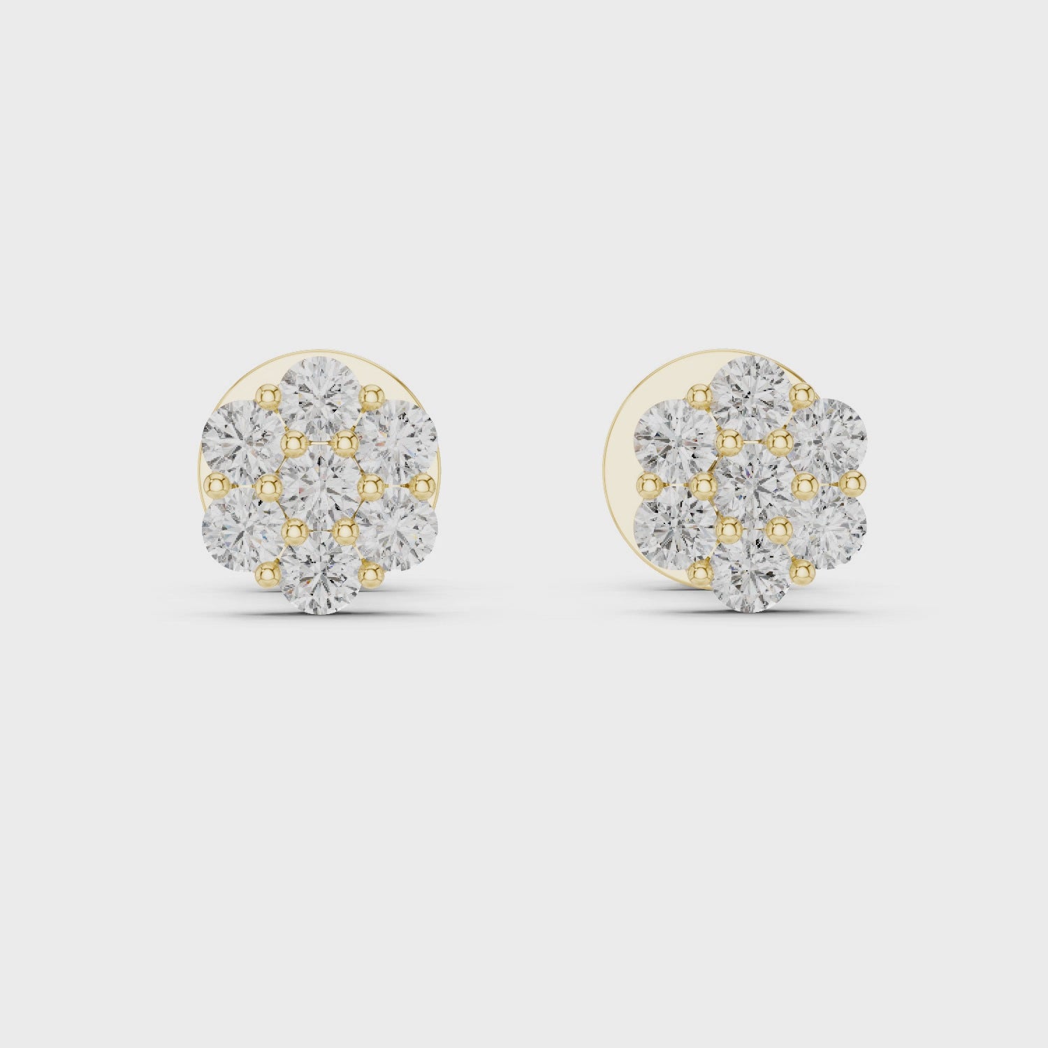 7-Stone Diamond Flower Cluster Stud
