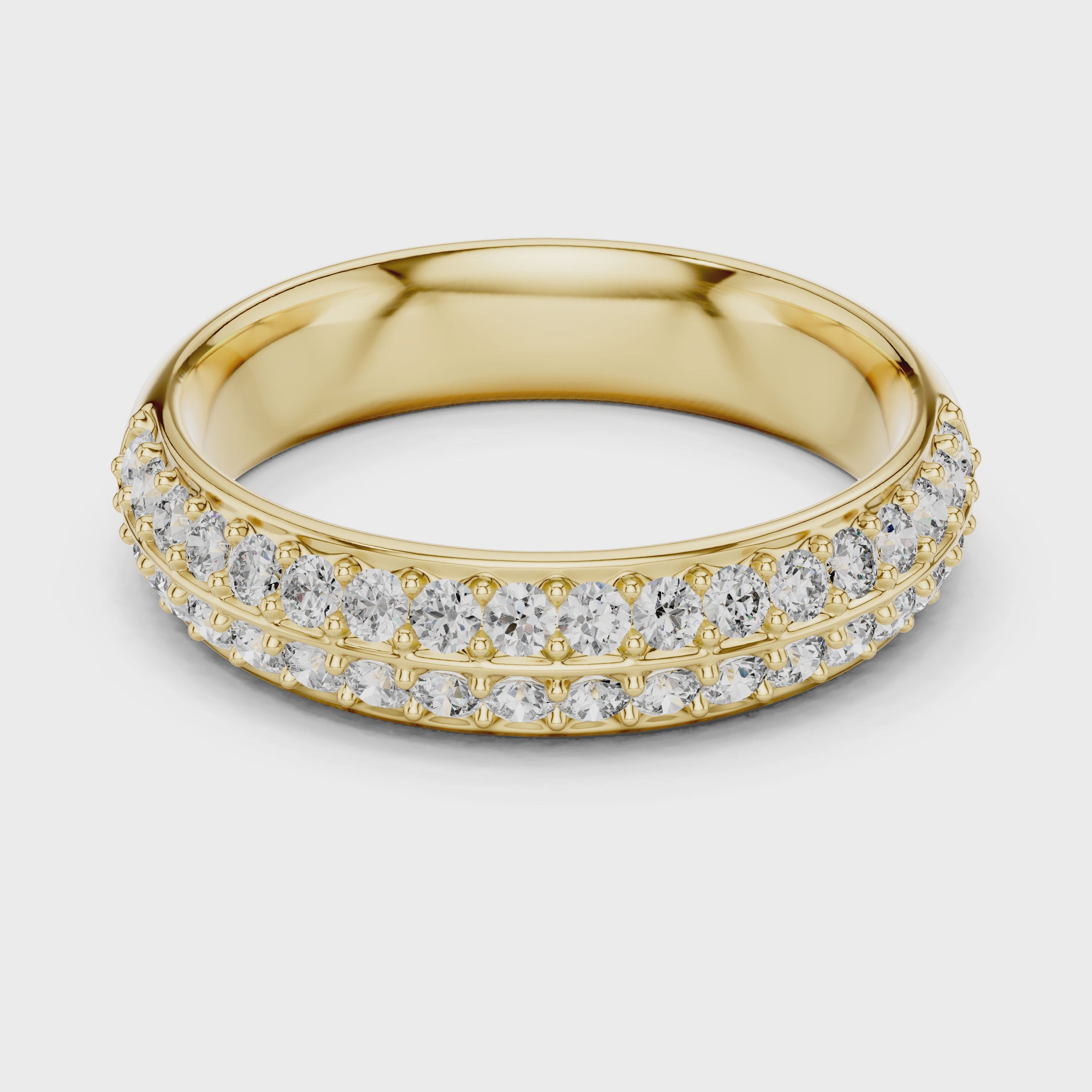 Double-Row Pave Diamond Band
