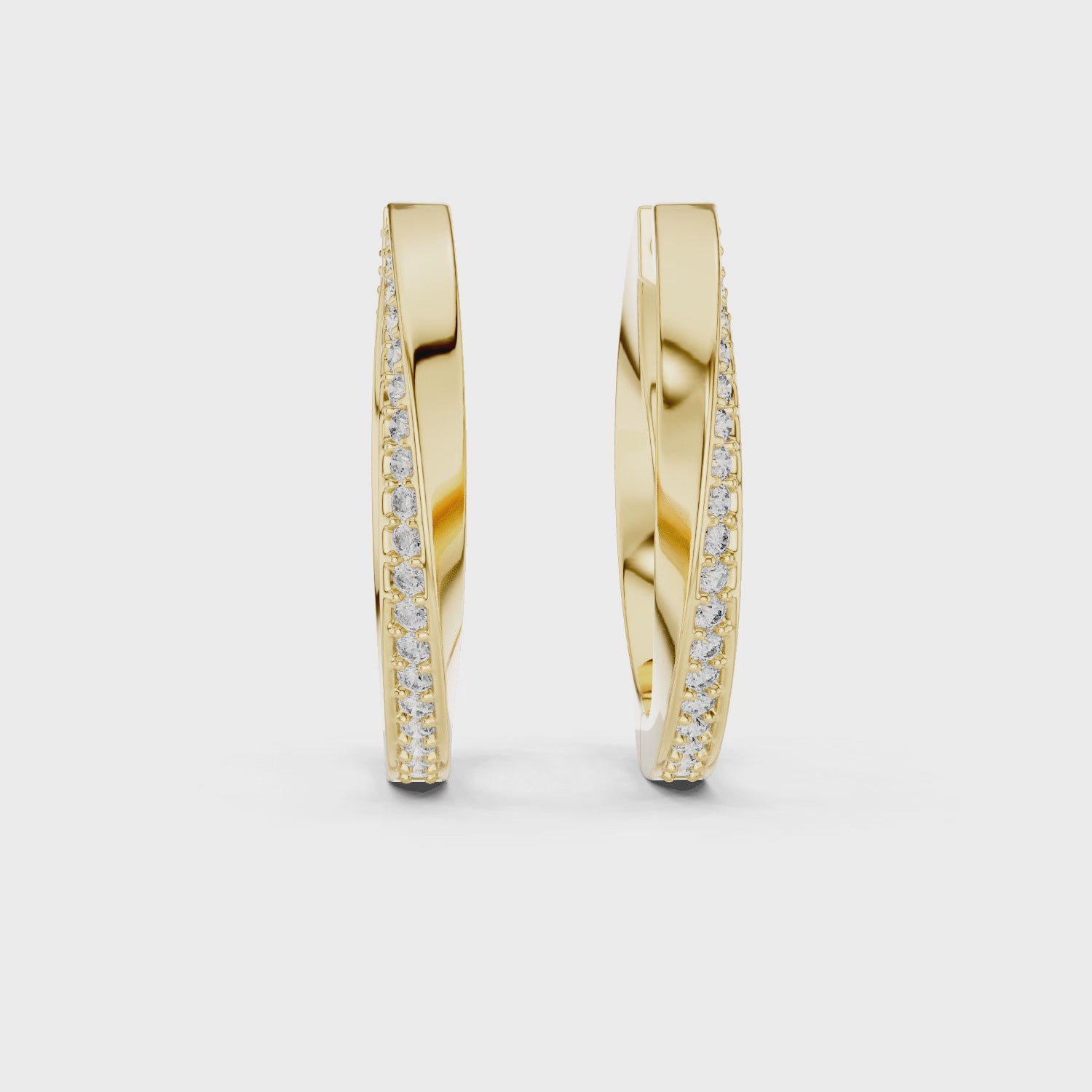 Dual-Row Pavé Diamond Hoop Earrings