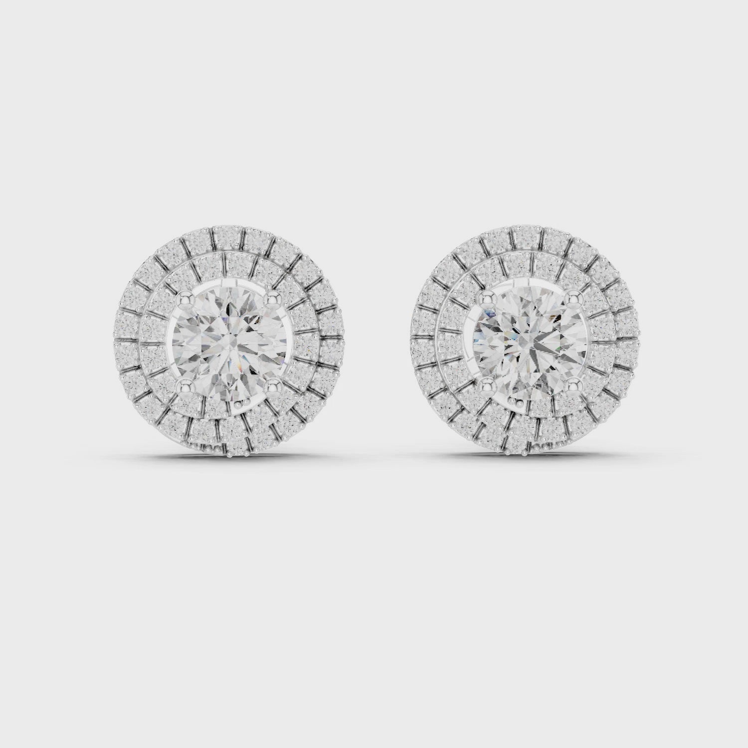 Celestial Double Frame Solitaire Diamond Studs