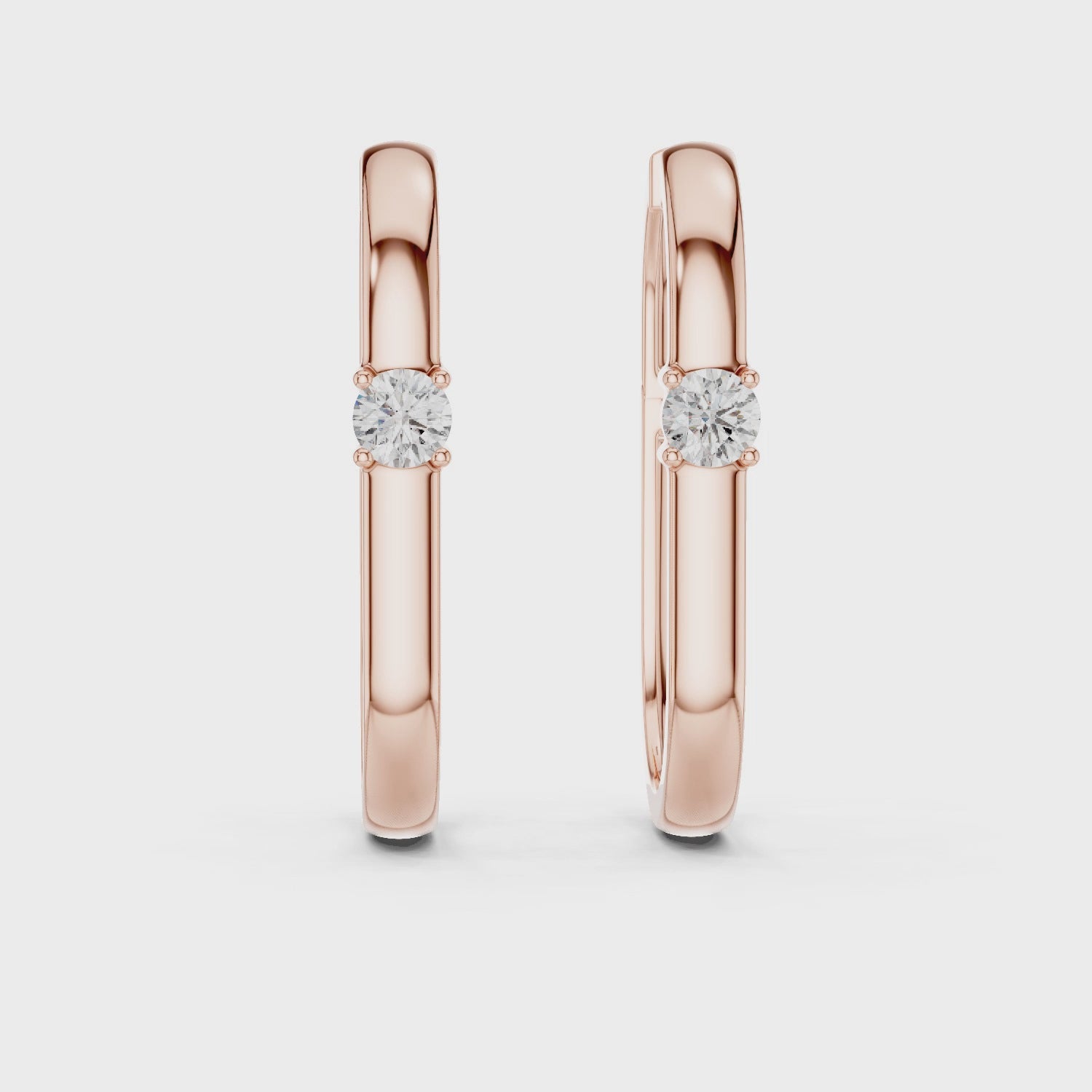 Minimalist Solitaire Accent Oval Hoop Earrings