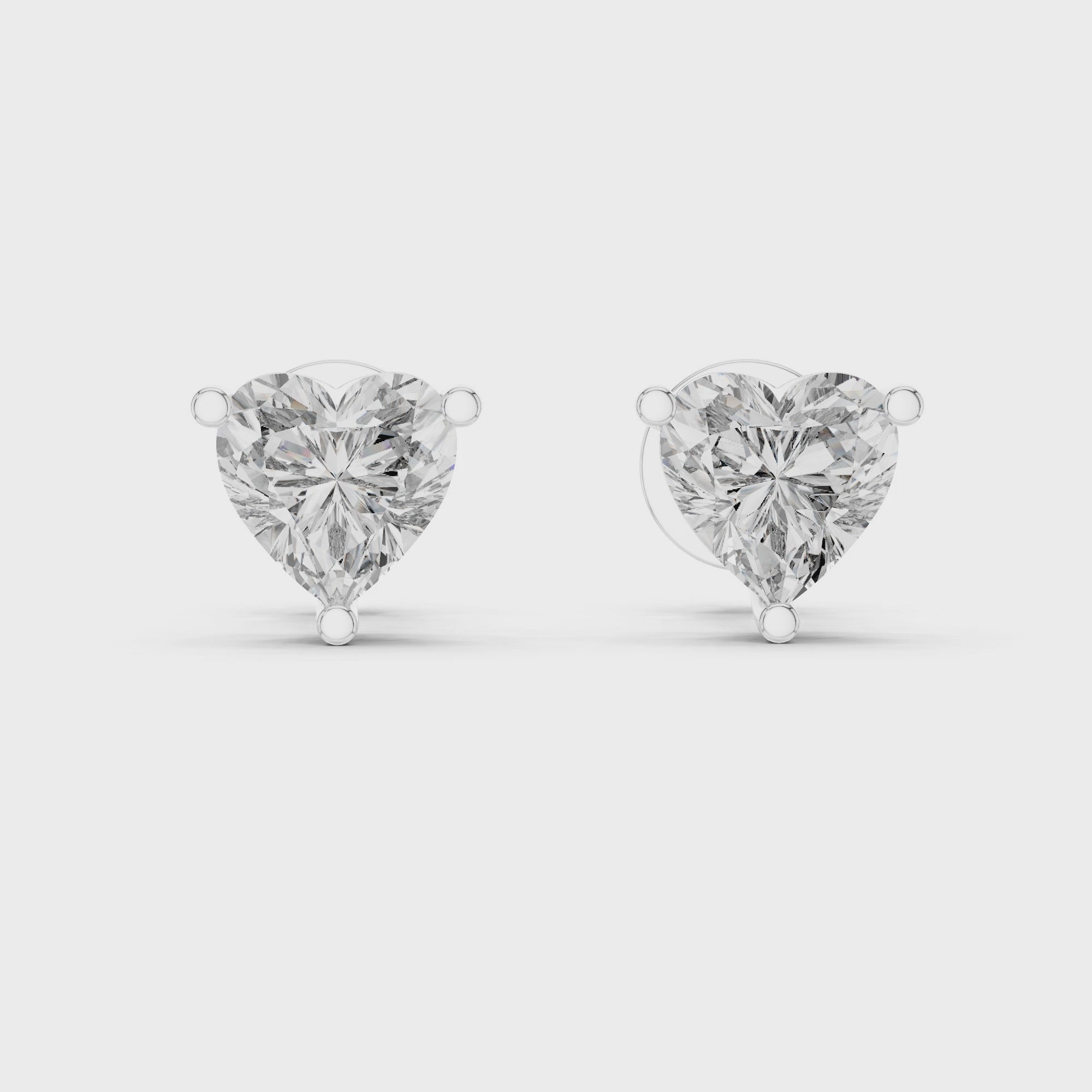 Heart Cut Diamond Solitaire Stud