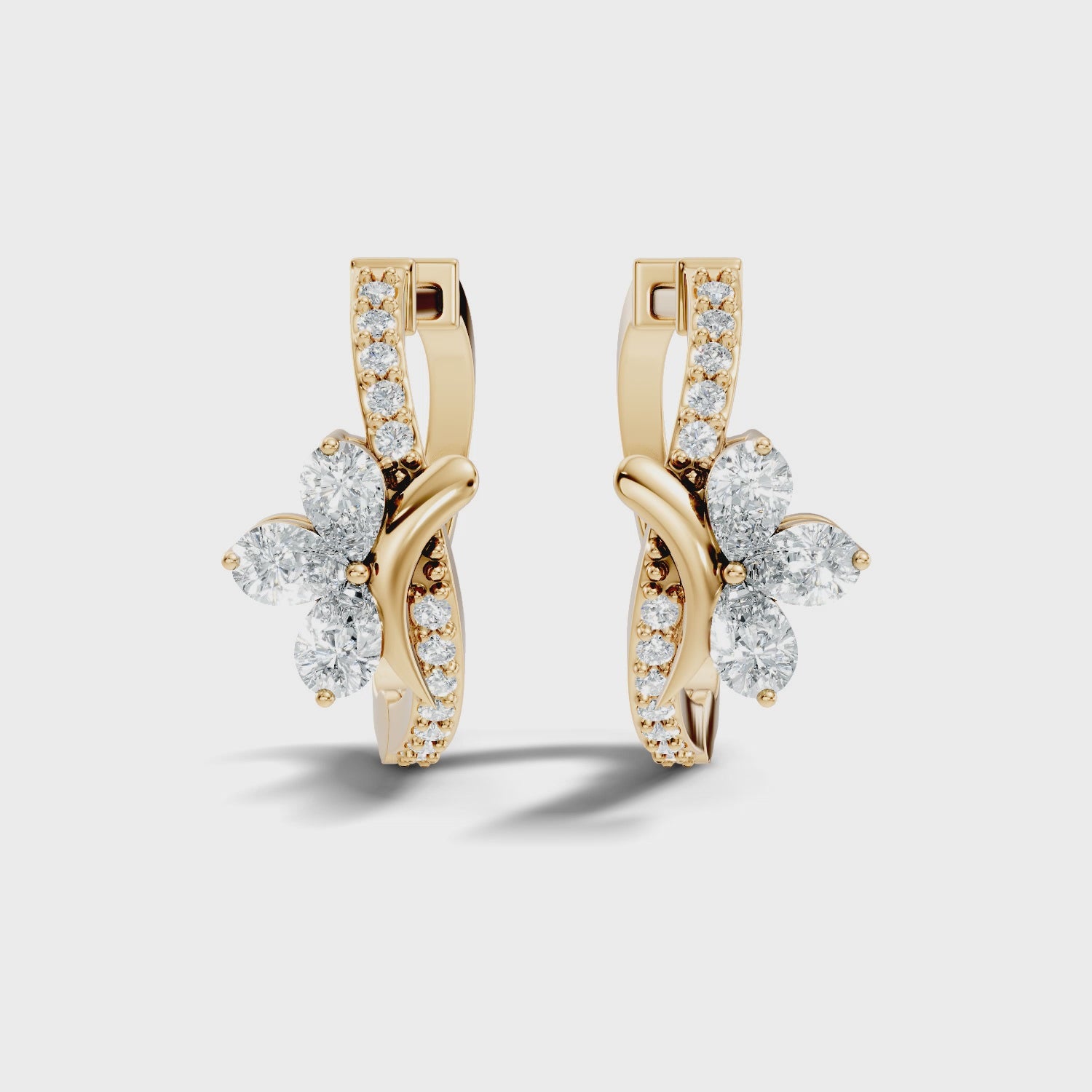 Elegance Floral C-Hoop Earrings